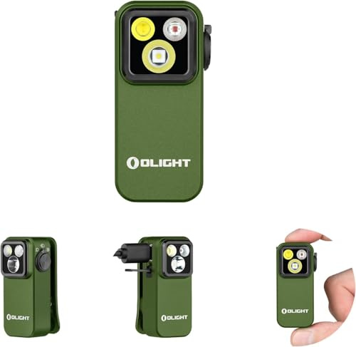 OLIGHT Oclip Pro Luce di Emergenza a Clip Mini Torcia 500LM IPX6 Compatto e Leggero Tre Sorgenti Luminose per l'Illuminazione Quotidiana e le Luci di Segnalazione di Sicurezza (Verde)