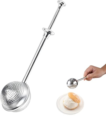 Flour Duster powder sugar shaker duster Stainless Steel Sugar Pick Up and Dust Flour Sifter Powder Sifter with Spring Handle for Baking