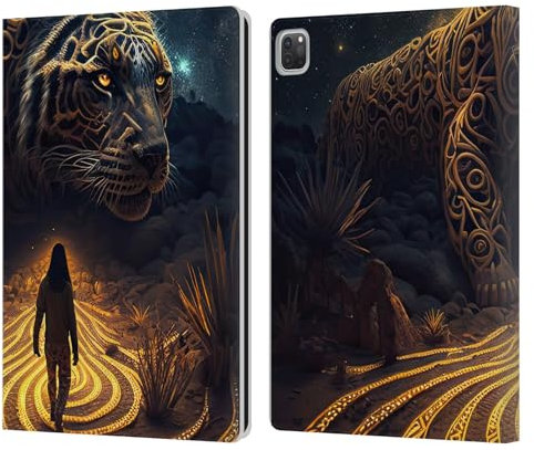 Head Case Designs Licenza Ufficiale Shambhala Light Visionary Art Bagliore di Grandi Felini Grafica Eterea Custodia Portafoglio in Pelle Compatibile con Apple iPad PRO 12.9 2020/2021/2022