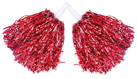 Changyeah Cheerleader Pompons Handblumen,2 Stück Cheerleading Pompons,Handblumen Pompons Cheerleader Für Sportveranstaltungen Tanz Party Ballspiele(Rot)