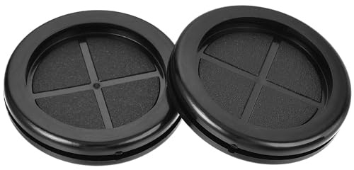 TOP-VIGOR 4Pcs 50mm Round Rubber Grommets Double-Sided Black Synthetic Rubber Hole Plugs Electrical Wire Gaskets for Cable and Plug Protection