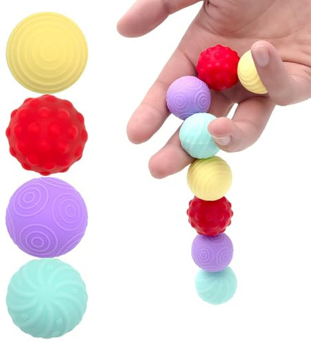 Magnet Stressball, 4 Stück Magnetische Fidget Toys, Magnetische Anziehungskraft Stress Bälle, Sensory Toy, Anti-Stress Fidget Toys für Stress, Angst