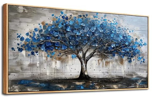 MHARTK66 ästhetische mit Rahmen Bilder Baum des Lebens Gemälde 75x150 cm | pflanzenmuster, leinwandmaterial, hd-druck, leicht aufzuhängen, einfache montage, für viele räume, gute geschenkidee