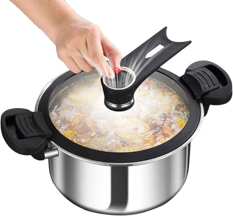 Olla de acero – Olla a presión de cocción rápida para fuegos | Utensilio de cocina multifuncional para guisos, legumbres, sopas, carnes y filetes, ideal para preparaciones rápidas en casa y coser