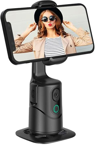 Trípode Seguimiento Rostro Auto - Soporte Móvil 360° Gĩmbal, Reconocimiento AI, Control por Gestos Sin App, Montaje Estable para Streaming En, Vlogging, Grabación Vídeo, Tîktok, Yoûtube