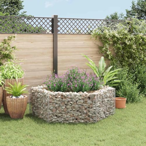 Mimdixy Jardinieres Exterieur, Lit surélevé à Gabion hexagonale Jardinière pour Jardin, Plante, Cour Arrière, Balcon 160x140x50 cm