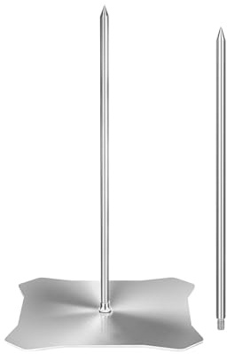 KiBcsLic Asador Vertical para Pollos, Brochetas, Soporte para Ahumador, Horno, Filetes Grandes