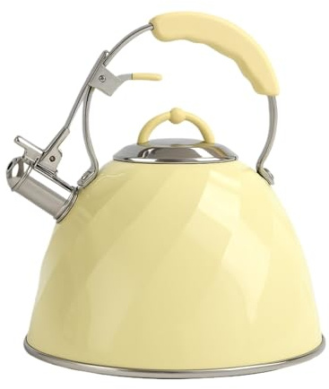 Stove Top Kettle Whistling Tea Kettle for Stovetop Stainless Steel Pot for Induction Stove Hob Kettles(Yellow)