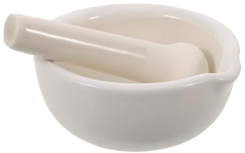 Housoutil Mortaio e Pestello in Ceramica 10 CM Utensile per Macinare Spezie e Noci Ciotola Portatile per Macina Alimenti Adatto per Cucina e Uso Farmaceutico Pulizia Facile Dimensioni
