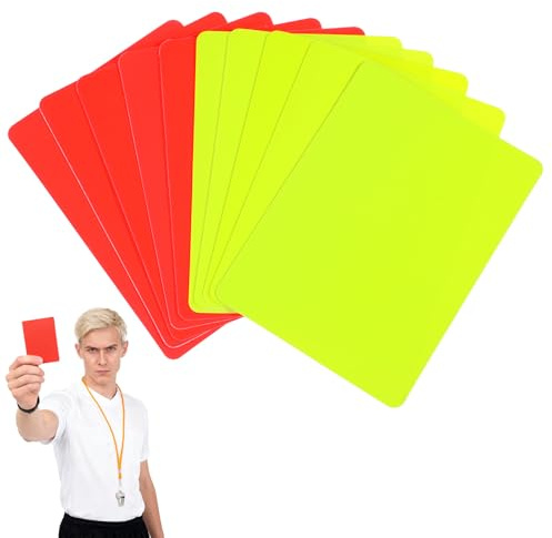 Cobee 10 stycken domare kort, röd och gul fotboll domare kort domare kort skiljedomare tillbehör skiljedomare verktyg fotboll referee kort för fotboll spel skolsport