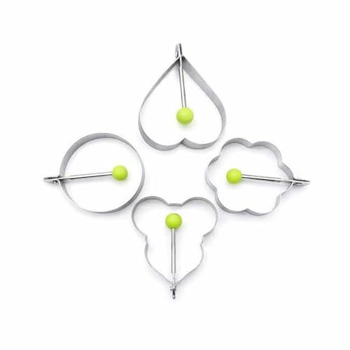 YSAMAX Fried Egg Mould, Unique Design, Multipurpose, Convenient Long Handle, Portable, Lightweight, Durable Construction, Ideal for Desserts, Pastries, Pancakes & Egg Muffins (Pack of 2)