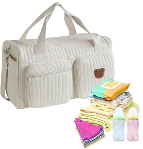 Generisch Sac de rangement matelassé – Rangement des couches avec poches zippées et sangles, pour la poussette, maman, papa, voyage, week-end, vacances, déplacements, multi-usage extérieur et