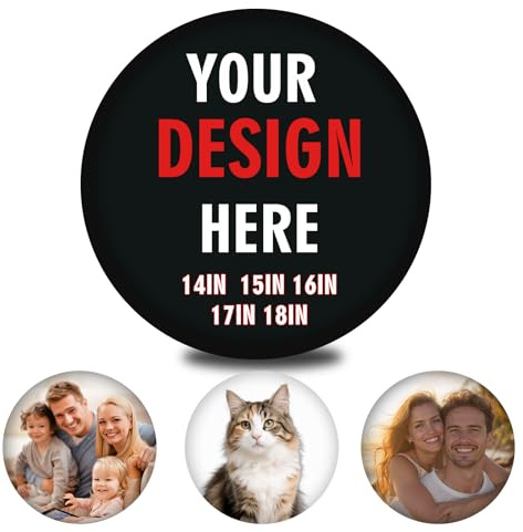 Custom Spare Tire Cover Personalized with Text & Image, Waterproof Wheel Cover for Jeep, RV, Trailer, SUV & Truck, UV Dust Protection, Multiple Sizes