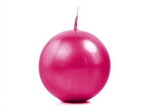 Candele 10 Rotonde sferiche Fuxia Metallico 6 cm