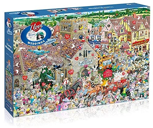 I Love Weddings 1000 Piece Jigsaw Puzzle | Mike Jupp | Cartoon Jigsaw Puzzle | Puzzle for Adults | Premium 100% Recycled Board | Gibsons Games