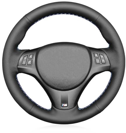 MEWANT Passgenauer Lenkradbezug zum Nähen für BMW 1 Series | Handgenähte Lenkradabdeckung für 1er E87 / E81 / E88 / E82 / E90 / Touring / E91 / E92 Coupé / E93 / X1 E84 / M3 E90 / E92