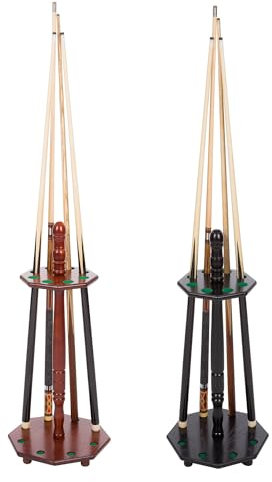 Automaten Hoffmann Billard-Queue Ständer | Reines Massivholz |Für 8 Billard-Queues | Mahagoni oder schwarzes Holzdekor | Höhe 83 cm | Mit Filzeinlegern