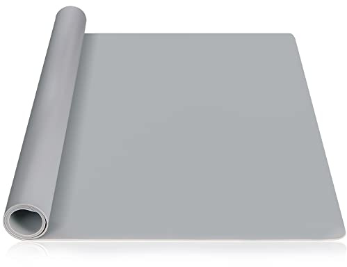 Webake Silikonmatte Groß 60x40cm Backmatte Silikon Backunterlage Antihaftbeschichtet Teigmatte Ausrollmatte Fondant Matte für für Fondant Gebäck Pizza Matte, Grau