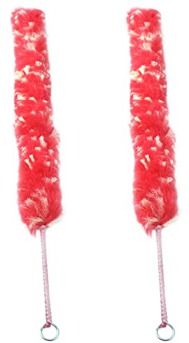 2Pcs Yootones Flutes Cleaning Brush, Practical Nylon Flute Cleaning Brush Flute Cleaning Swab Brush Compatible with Woodwind Flute Parts (Red)