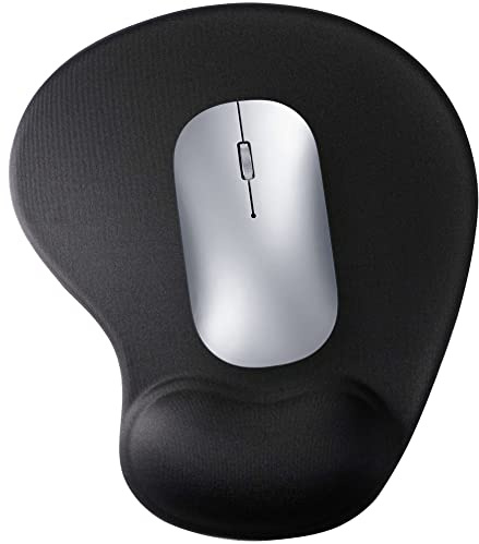 Audimi Tappetino per mouse piccolo con supporto per il polso, base in gomma antiscivolo, per laptop, PC, ufficio, lavoro, gaming (nero)