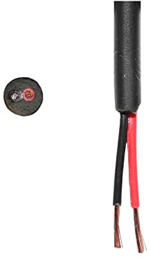 Thin Wall Cable Twin 2 Core 12v 24v Black Red Round PVC Wire Auto Marine Solar (0.50mm2 11A, 100 Metre Reel)