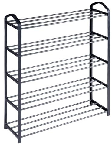 Dediam Scarpiera Scaffale Slim A 5 Ripiani Con Struttura Salvaspazio In Acciaio, Portascarpe e Organizzatore Multiuso Per Casa, Giardino, Campeggio e Vacanza