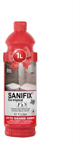 Lorito Sanifix Eco Tropical 1l Sanitärreiniger Kalklöser Kalkentferner, Badreiniger für Keramik, Glas und Kunststoff, 1 Liter