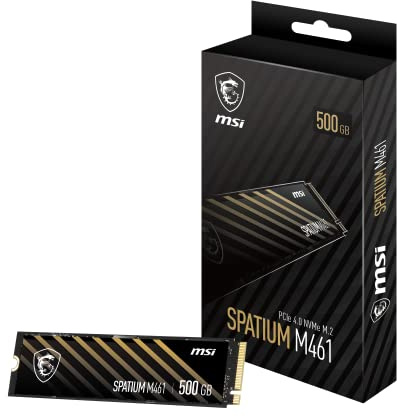 MSI SPATIUM M461 PCIe 4.0 NVMe M.2 500GB SSD Interno PCIe Gen4 NVMe (SPATIUM M461 PCIe 4.0 NVMe M.2 500GB)