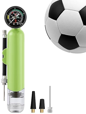 Holdes Ballpumpen-Inflator | Kompakte Manometer-Kugelpumpe | Luftpumpe mit abnehmbarem Schlauch für Fußball, Basketball, Fußball, Volleyball, Wasserball, Netzball, Gymnastikball