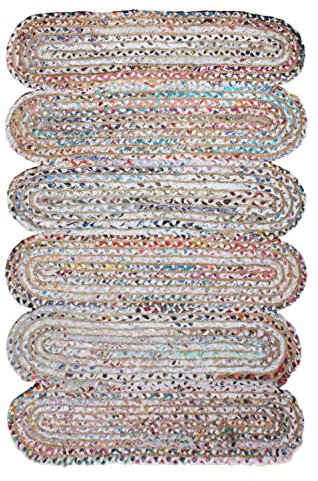 Quadratischer Teppich, 2,9 x 2,9 m, mehrfarbig, geflochtene Chindi-Baumwolle, Jute-Teppich, geometrischer Kelim-Teppich, 0,7 cm, für drinnen und draußen, Flachgewebe, Teppiche für Schlafzimmer,