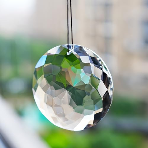 1 Pezzi Acchiappa Sole in Cristallo - Crystal Suncatcher da Appendere, Acchiappasole Rotondo per Finestra, Prismi Decorativi Arcobaleno, 75 mm