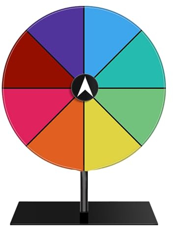 Generisch Rouletterad, Drehbares Preisrad, Farbiges Roulette Spinner des Glücks, Spin Wheel für Preise, Löschbares Acrylbrett, Spiel Spinner Tisch Preisrad für Messepartys Kneipenkarneval