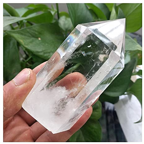 ICXLPMC Piedra de Cristal Natural, Roca Transparente, Cristal de Cuarzo Pulido, Varita de un Solo Punto, decoración Feng Shui PEIQIYIN Inicio Colecciones
