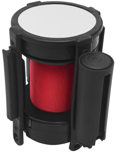 Sufrk Barriera a Nastro Retrattile 200 cm Rossa,Colonnine Segnapercorso con Nastri Rosso Separa in Acciaio Inox e Nylon