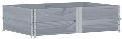 vidaXL Jardinière Gris 150x100 cm Bois de pin Massif, jardinière d'extérieur, bac à Fleurs, bac à tomates, jardinière de terrasse