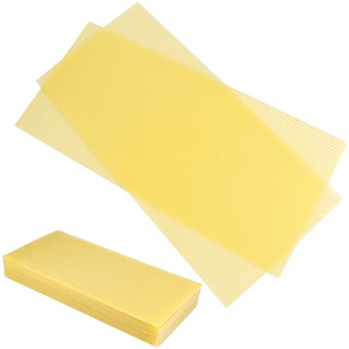 QWORK® 30 STK bienenwachsplatten, 415 x 195mm, 55g pro Stück, für Bienen Rähmchen, Bienen