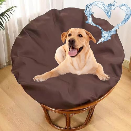 Generisch Papasans-Sitzkissenbezug,Drehbarer Rattan-Rundstuhlkissenbezug,Wasserdichter Papasans-Sitzkissenbezug aus Polyester mit Reißverschluss und Schultergurten,A05,180cm/71inch
