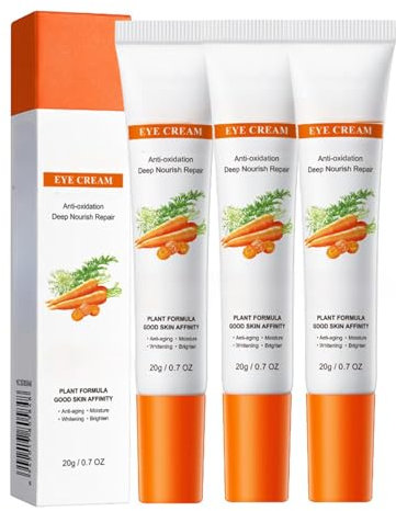 3 Pcs Crema Occhi al Anti-Invecchiamento, Crema Occhi Alla Carota, Stick Illuminante per Gli Occhi per Raffreddare il Balsamo Occhi Contro le Occhiaie e le Borse, Leviga le Rughe eyecream2-5