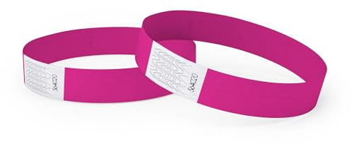 Einlassbänder aus Tyvek – 500 Stück – reißfest & wasserfest – Armbänder – ideal für eine Party, Festival, Veranstaltungen (Neonpink)