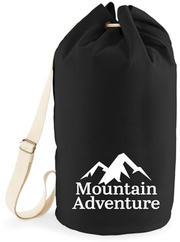 Huuraa Seesack Mountain Adventure Berge 20 Liter Black Baumwolle Rucksack Geschenkidee
