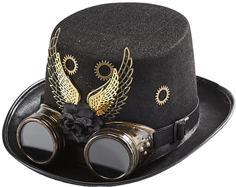 Steampunk Cylinderhattar För Herrarna,Maskerad Cosplay Hatt - Cosplayhuvudprydnad Kostymtillbehör för Temafest & Karnevalsentusiaster