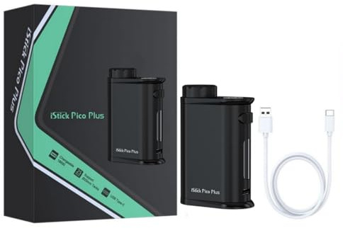 For Eleaf iStick Pico Plus Mod 75 W Vape | Modalità VW/TC | Batteria 18650 [Batteria Esclusa] Ricarica rapida USB-C 5V/2A | Compatibile con l'atomizzatore Melo 4S originale (nero) - Senza liquido
