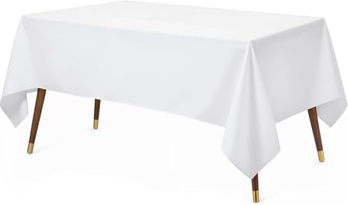 Utopia Kitchen Tovaglia Antimacchia - 140 x 240 cm (Confezione da 1, Bianco) Lavabile in Lavatrice Copritavolo - Ottimo per Feste, Eventi, Matrimoni e Ristoranti (55 x 95 Pollici)