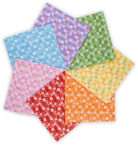 7 st tygpaket 50 x 50 cm, lappverkstyger, tygrester, gör-det-själv-tyg för pyssel, quiltning, dekoration och dockkläder, ren bomull, fashionabla mönster (färgglad)