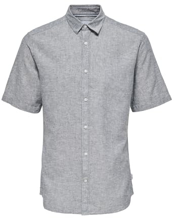 ONLY & SONS Herr Onscaiden Ss linne skjorta Noos skjorta