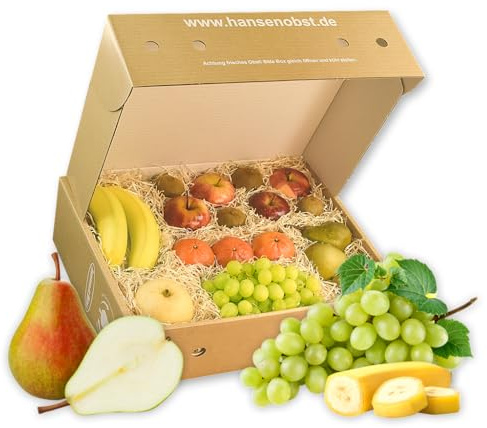 Hansen Obst - Geschenkbox - fruchtige Obst-Box - “Mitarbeiter-Obstbox” - Präsentkorb - Obst-Geschenkset - gefüllte Obstkiste - Probier-Obstbox