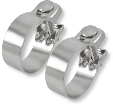 2x Auspuffschellen ø von 34 bis 82 mm Edelstahl Breitbandschellen Klemme Bandschelle Rohrschelle (49,5 mm (48-51mm))