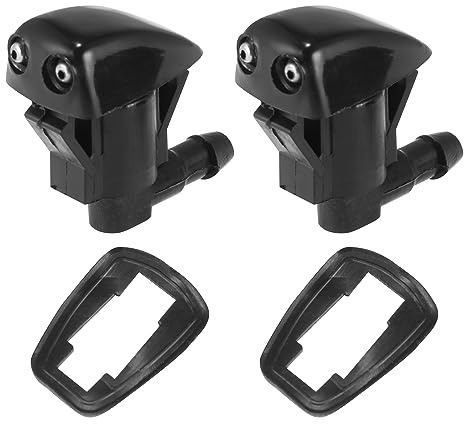 X AUTOHAUX Scheibenwaschdüsen Für Jeep Grand Cherokee 05-16 2 Stück | Für Chevrolet Malibu 05-13, Für Pontiac G6 05-10, Für Saturn Aura 07-10, Kunststoff, Schwarz, 55372143AB, Vorne