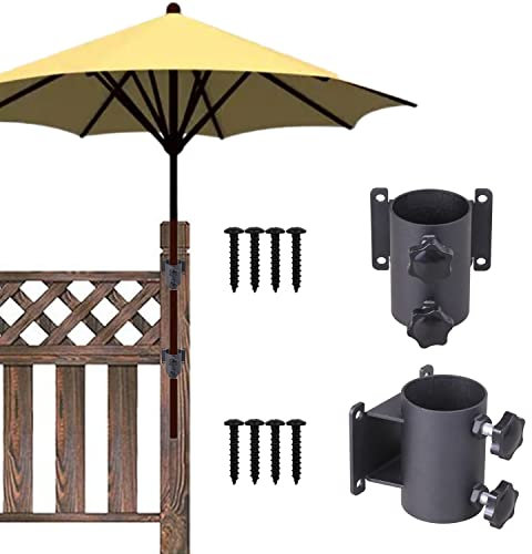 VANROUG Robuster Schirmhalter für Terrassenschirm, Schirmhalter, Halterung für Deckgeländer, Montage an Deck, Zäunen, Balkon oder Innenhof im Freien usw. (2)