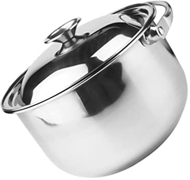 Housoutil Marmite En Acier Inoxydable Ragoût Bouilloire Casserole Bols À Mélanger Poêle À Braisière Avec Couvercle Grandes Casseroles Pour La Cuisson Du Lait Bol À Mélanger En